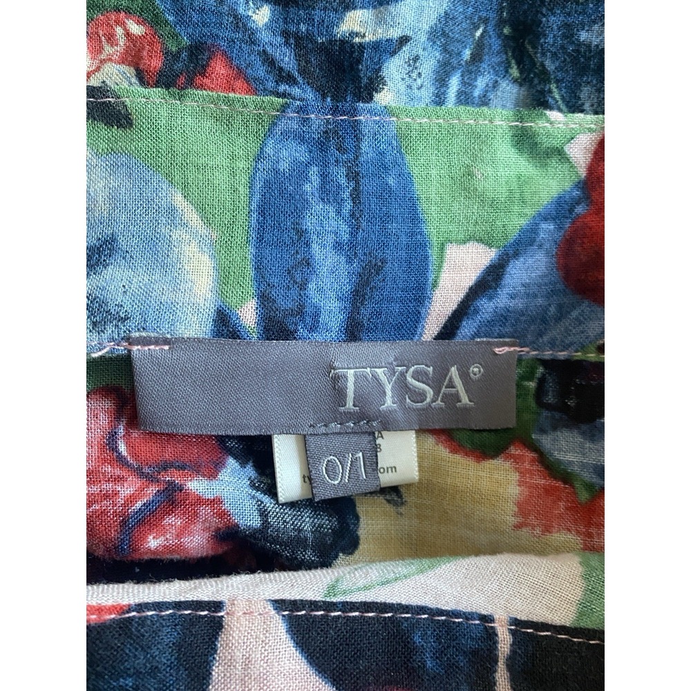 TYSA Floral 2-Piece Set: Smocked Crop Back Tie Top & Midi Wrap Skirt Rayon Boho - Picture 6 of 9